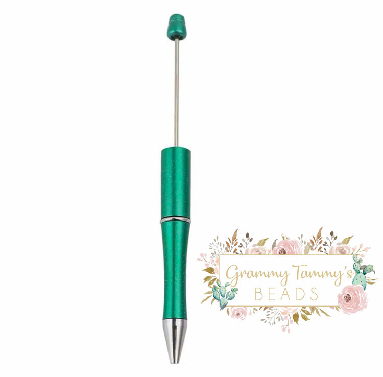 Glittery Hunter Green Beadable Pens Beadable Pen