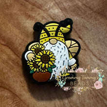 Load image into Gallery viewer, Gnome Bee With Sunflower Silicone Focal Bead Beads
