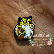 Load image into Gallery viewer, Gnome Bee With Sunflower Silicone Focal Bead Beads
