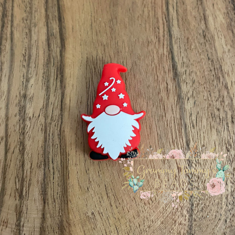 Gnome - Red Silicone Focal Bead