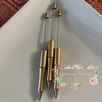 Beadable Pen - Gold Beadable Pen