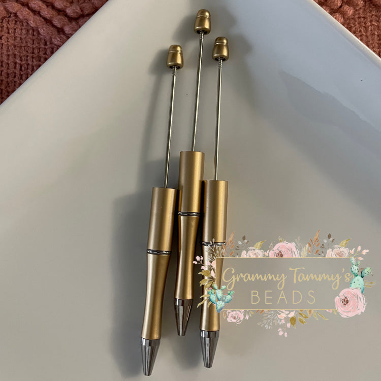 Beadable Pen - Gold Beadable Pen