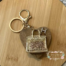 Load image into Gallery viewer, Gold RhineStone Luxury H Letter Purse Keychain Purse Keychain

