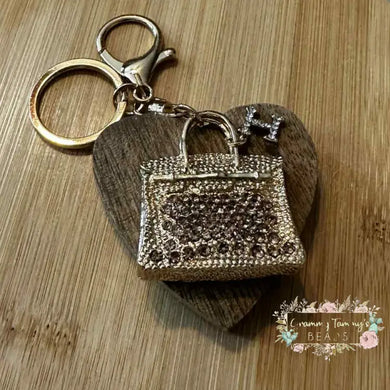Gold RhineStone Luxury H Letter Purse Keychain Purse Keychain