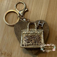 Load image into Gallery viewer, Gold RhineStone Luxury H Letter Purse Keychain Purse Keychain
