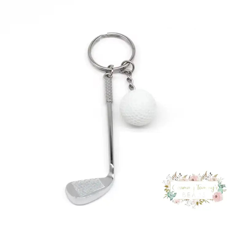Golfing Keychain White golfing keychain