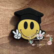 Load image into Gallery viewer, Graduation Smiley Face Focal Beads
