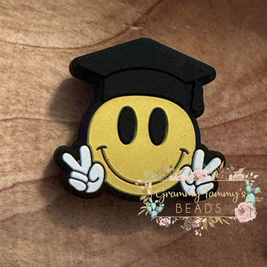 Graduation Smiley Face Focal Beads