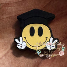 Load image into Gallery viewer, Graduation Smiley Face Focal Beads
