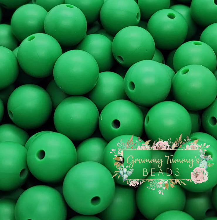 Green - Christmas 12Mm Silicone Bead