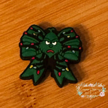 Load image into Gallery viewer, Green Man Bow with Lights - Silicone Focal Bead Silicone Focal Bead
