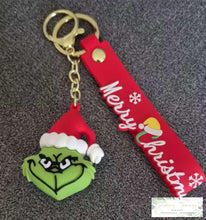 Load image into Gallery viewer, Green Man Keychain Christmas
