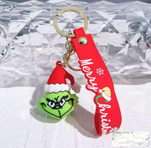 Load image into Gallery viewer, Green Man Keychain Christmas
