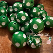 Load image into Gallery viewer, Green With White Dimples 20Mm Acrylic Beads
