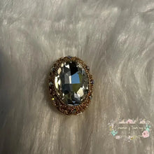 Load image into Gallery viewer, Clear Gold Tone Oval Gemstone Beads - 1 Count
