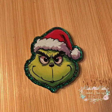 Grinch Green Glitter Flatback Glitter Flatback