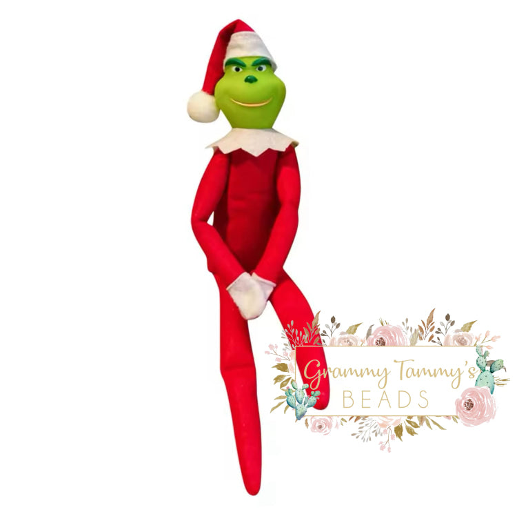 Grinch On The Shelf Red Christmas Decor