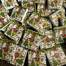 Load image into Gallery viewer, Grinch Square Christmas Silicone Focal Beads Silicone Square Bead
