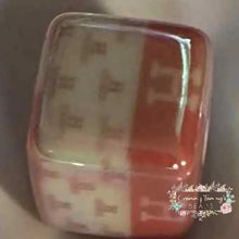 Load image into Gallery viewer, H*rmes - 16mm Pink &amp; White Acrylic Beads - 5 Count 16mm Square Designer Inspired Beads
