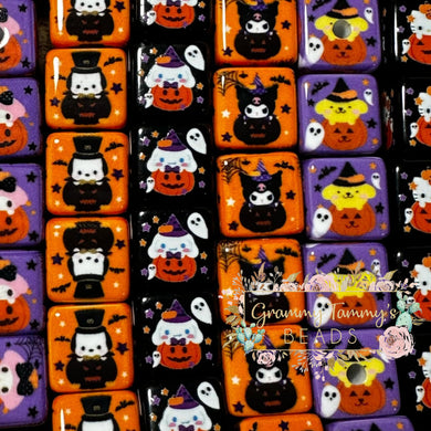 Halloween 16Mm Square Beads - 6 Count