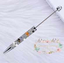 Load image into Gallery viewer, Halloween Beadable Pens 1 Count #50 Grey Spider Web Pen
