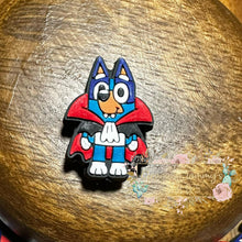 Load image into Gallery viewer, Halloween - Blue Dog Vampire Silicone Focal Bead Beads
