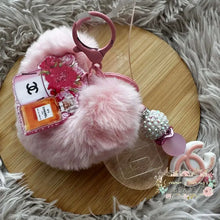 Load image into Gallery viewer, Handmade Pink - CiCi Purse Charm/Keychain Fluffy Heart Plush Handmade Keychain
