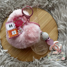 Load image into Gallery viewer, Handmade Pink - CiCi Purse Charm/Keychain Fluffy Heart Plush Handmade Keychain
