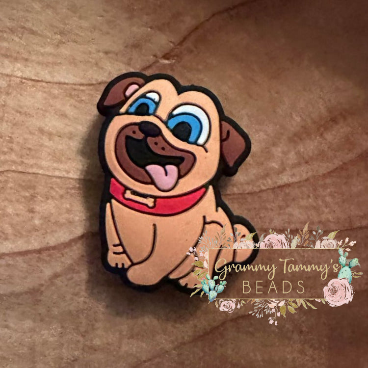 Happy Puppy Silicone Focal Bead Beads