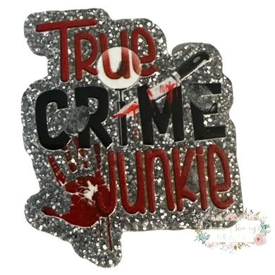 HAS A DEFECT - True Crime Glitter Flatback - has two spots on it Glitter Flatback
