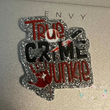 Load image into Gallery viewer, HAS A DEFECT - True Crime Glitter Flatback - has two spots on it Glitter Flatback
