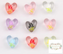 Load image into Gallery viewer, Heart Shape Tulip Oil Drop Bead - Random Colors 5 count Heart Beads
