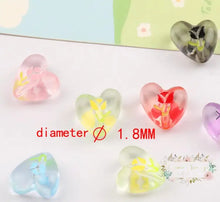 Load image into Gallery viewer, Heart Shape Tulip Oil Drop Bead - Random Colors 5 count Heart Beads
