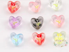 Load image into Gallery viewer, Heart Shape Tulip Oil Drop Bead - Random Colors 5 count Heart Beads
