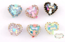 Load image into Gallery viewer, Heart Shaped Bead With Angel &amp; Rhinestones Beads
