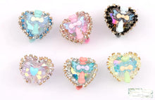 Load image into Gallery viewer, Heart Shaped Bead With Angel &amp; Rhinestones Beads
