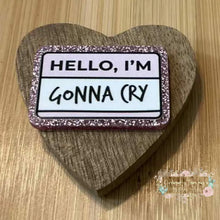 Load image into Gallery viewer, Hello - I’m going to cry - Acrylic Pink Glitter Flatback Glitter Flatback

