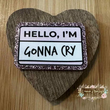 Load image into Gallery viewer, Hello - I’m going to cry - Acrylic Pink Glitter Flatback Glitter Flatback
