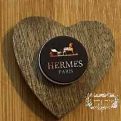 Herms Brown Round - Silicone Focal Bead Silicone Focal Bead