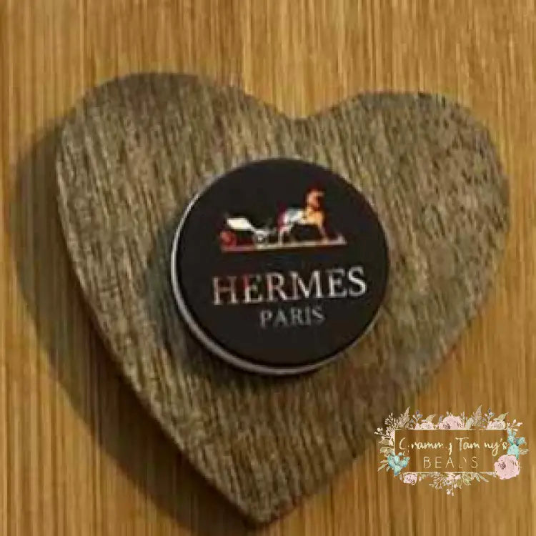 Herms Brown Round - Silicone Focal Bead Silicone Focal Bead