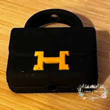 Load image into Gallery viewer, Herms Purse - Black Silicone Focal Bead
