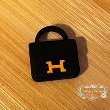 Load image into Gallery viewer, Herms Purse - Black Silicone Focal Bead
