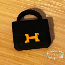 Load image into Gallery viewer, Herms Purse - Black Silicone Focal Bead
