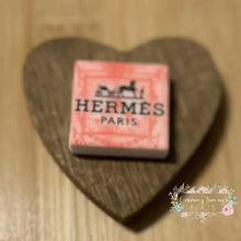 Load image into Gallery viewer, Herms Pink Square Silicone Focal Bead Silicone Focal Bead
