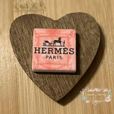 Herms Pink Square Silicone Focal Bead Silicone Focal Bead
