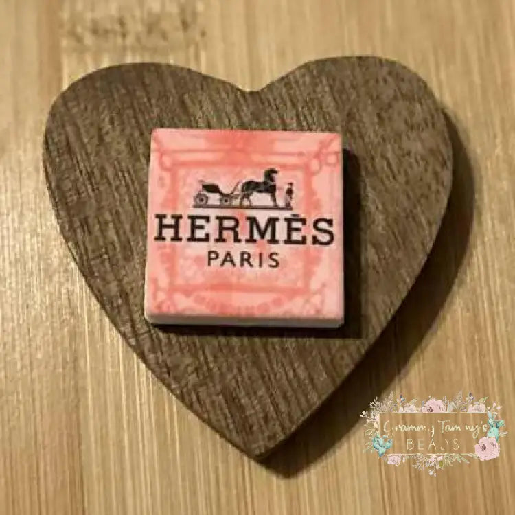 Herms Pink Square Silicone Focal Bead Silicone Focal Bead
