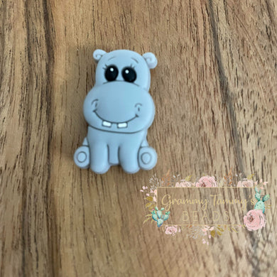 Hippo Grey - Silicone Focal Bead