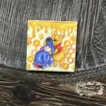 Load image into Gallery viewer, Pooh &amp; Eyore Square Silicone Focal Bead Silicone Square Bead
