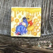 Load image into Gallery viewer, Pooh &amp; Eyore Square Silicone Focal Bead Silicone Square Bead
