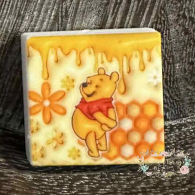 Pooh Square Silicone Focal Bead Silicone Square Bead
